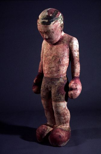 J.D. Perkin;  Little Boxer, 2009, ceramic,  46" x 17" x 16"